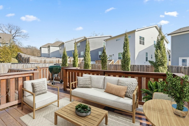 deck featuring an outdoor hangout area