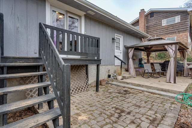 view of patio featuring a gazebo