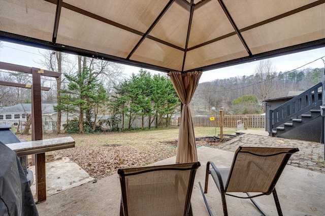 view of patio / terrace featuring a gazebo