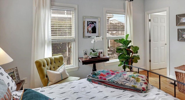 sitting room featuring hardwood / wood-style floors