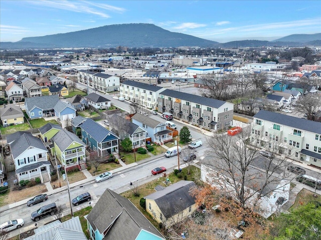 aerial view with a mountain view