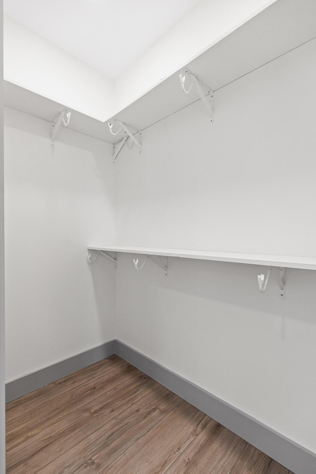 spacious closet with wood finished floors