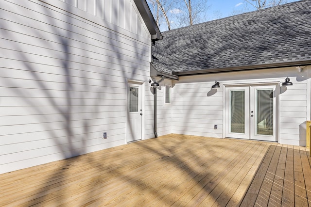 deck featuring french doors