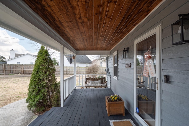 wooden deck with a porch