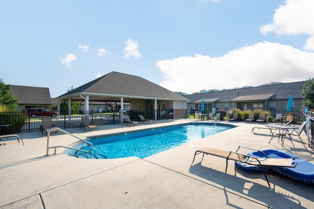 view of pool featuring a patio