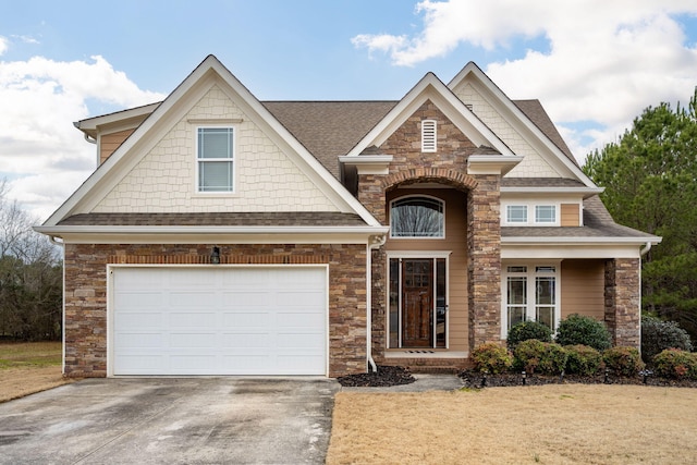 craftsman-style home featuring a garage