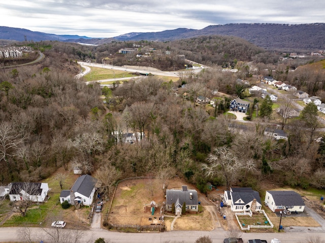 aerial view featuring a mountain view