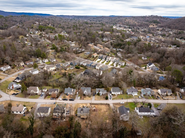 drone / aerial view with a mountain view