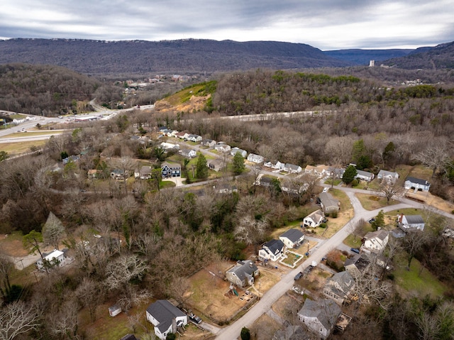 drone / aerial view with a mountain view