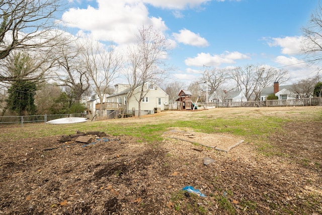 view of yard with a playground