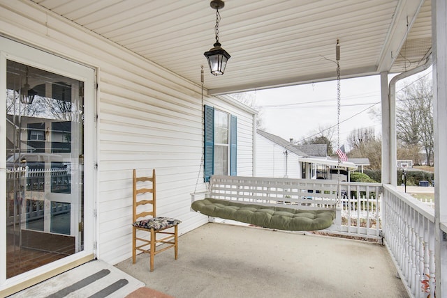 view of patio with a porch