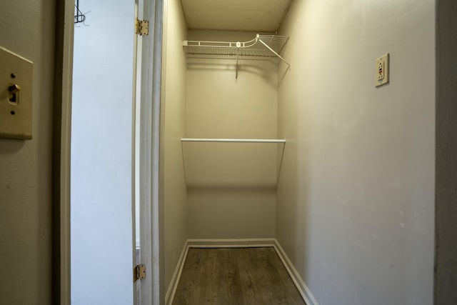 walk in closet featuring hardwood / wood-style floors