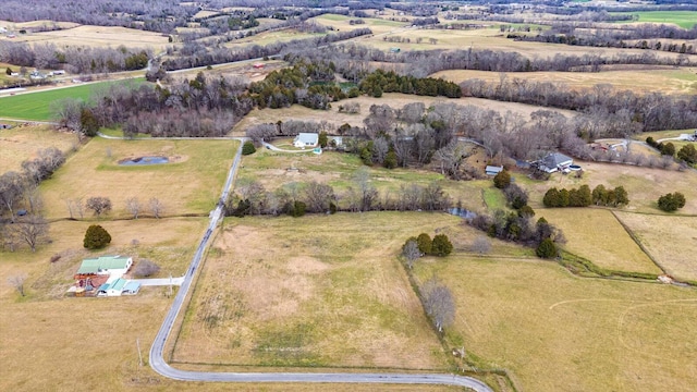 aerial view with a rural view