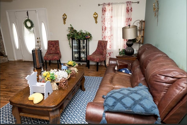 living room featuring wood-type flooring