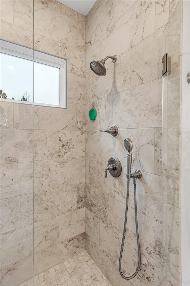 bathroom featuring a stall shower