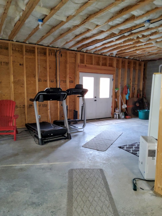 exercise area with french doors