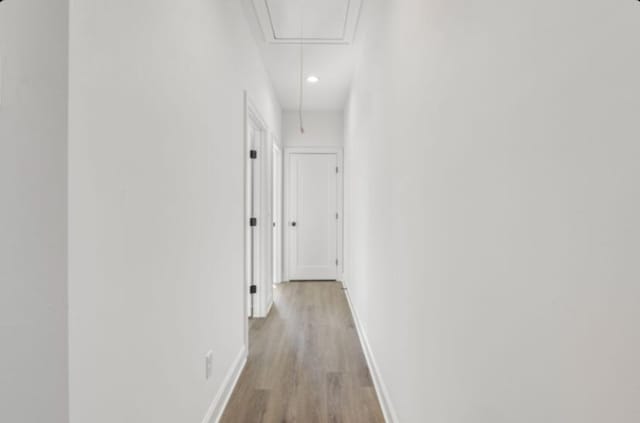 hall featuring light wood-type flooring