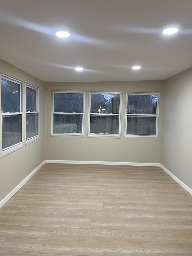 empty room featuring light wood-type flooring