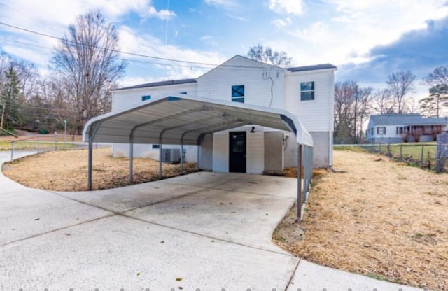 view of car parking with a carport