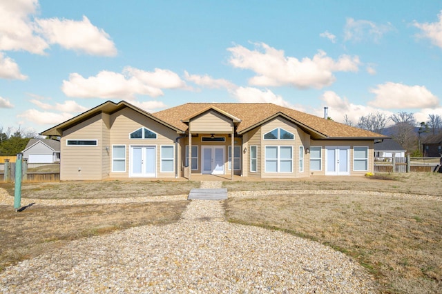 view of front of property featuring french doors