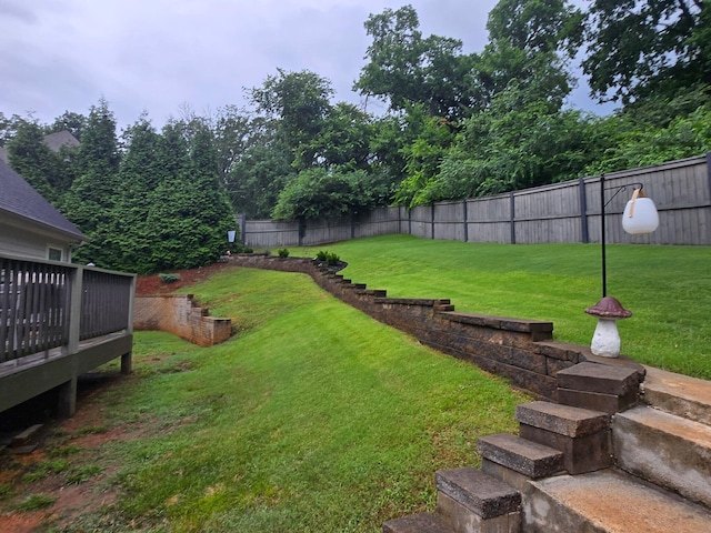 1609 Capanna Trl, Hixson, TN 37343 - fenced backyard featuring a deck