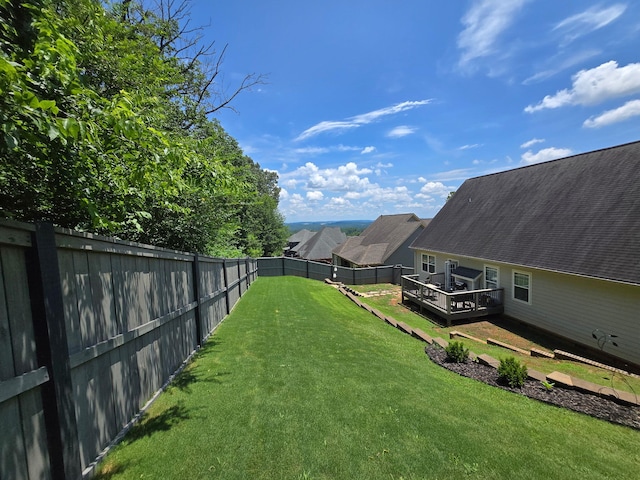 1609 Capanna Trl, Hixson, TN 37343 - fenced backyard with a wooden deck