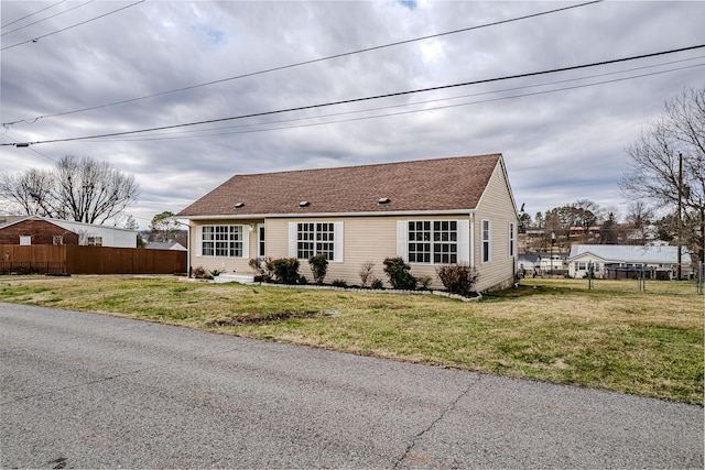 view of front of home with a front yard