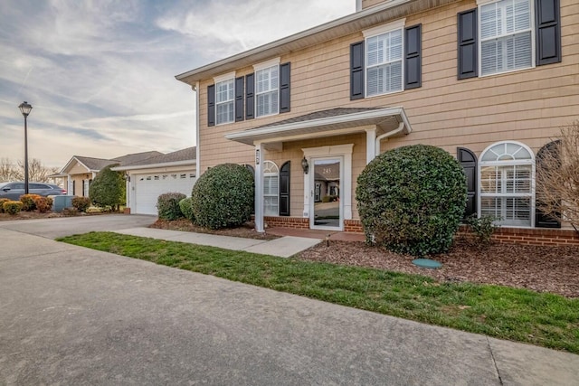 view of front of home with a garage