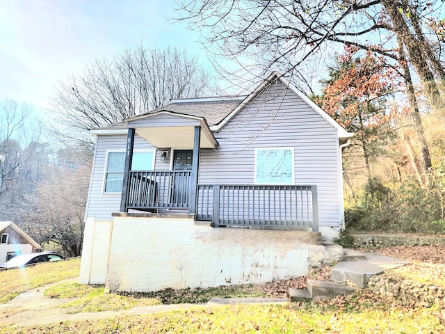 view of front of property with a porch