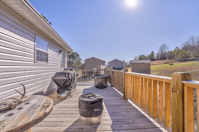 deck with area for grilling