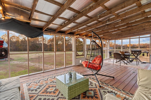 view of unfurnished sunroom