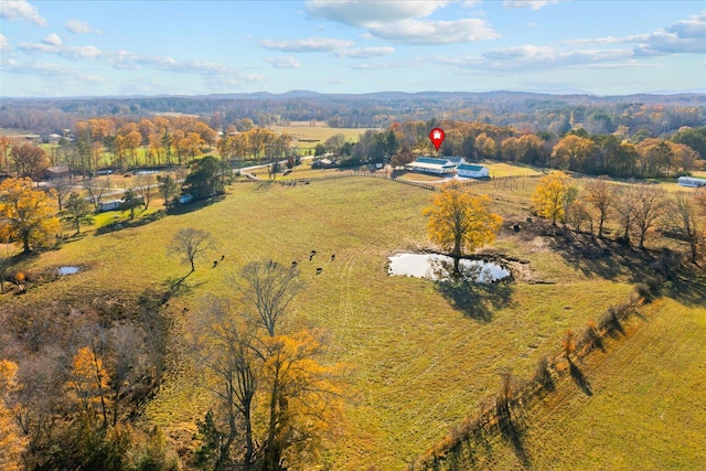 drone / aerial view with a rural view