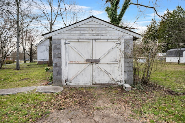 view of shed