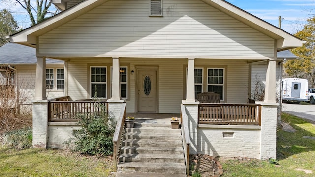 bungalow with covered porch