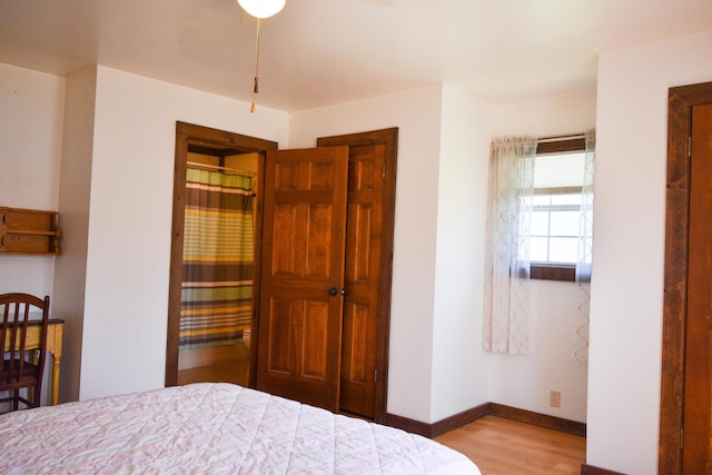 bedroom featuring light hardwood / wood-style flooring