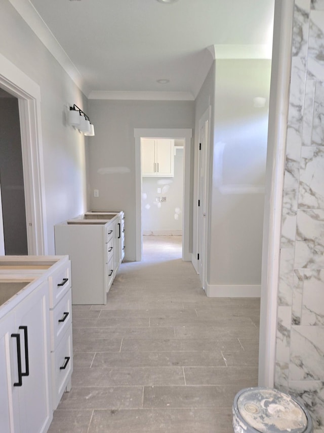 1646 Ritz Way Unit 4, Soddy Daisy, TN 37379 - bathroom featuring vanity, wood finished floors, and crown molding