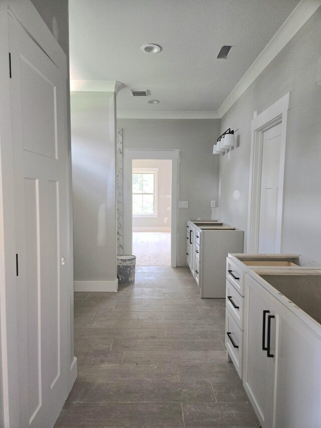 1646 Ritz Way Unit 4, Soddy Daisy, TN 37379 - hallway with wood finished floors, ornamental molding, and recessed lighting