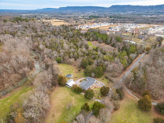 bird's eye view featuring a mountain view