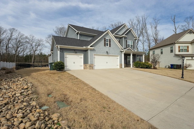 view of side of home with a garage and a yard