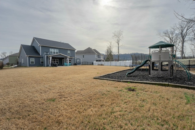 view of playground featuring a yard