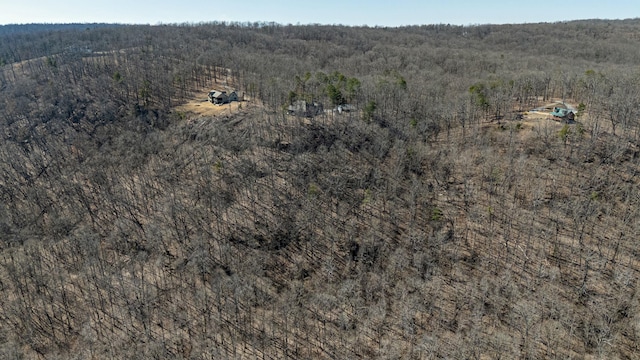 bird's eye view featuring a forest view