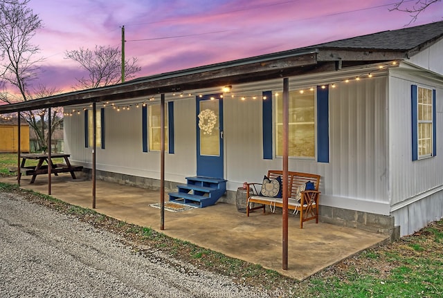 view of front of house featuring a patio