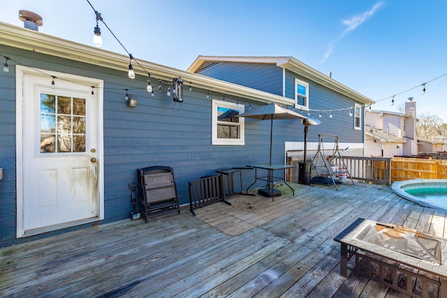 wooden deck with fence