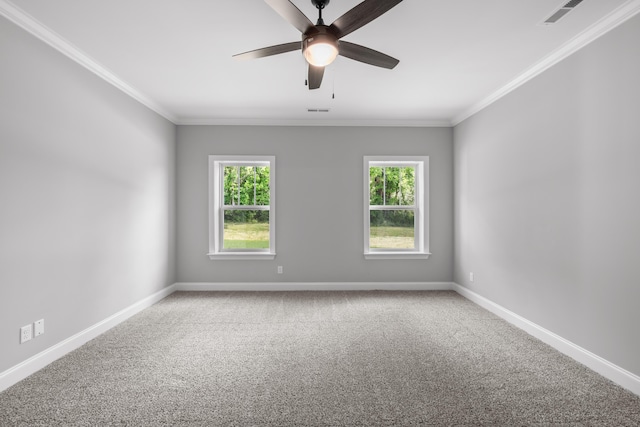 8892 Knolling Loop Unit 34, Ooltewah, TN 37363 - unfurnished room with carpet flooring, baseboards, a ceiling fan, and ornamental molding