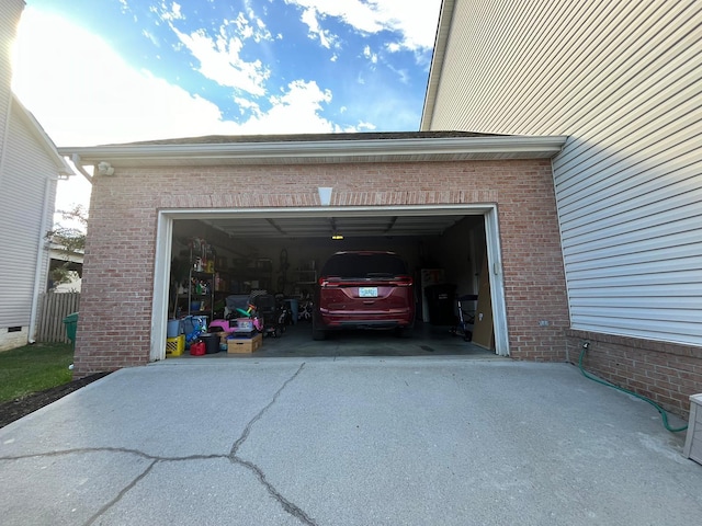 view of garage