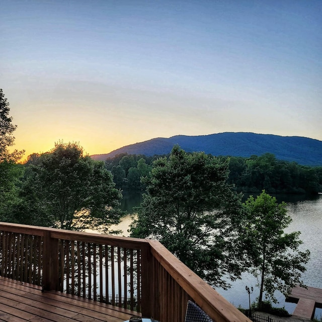 view of mountain feature with a water view