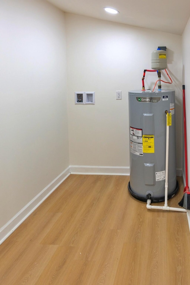 utility room featuring water heater