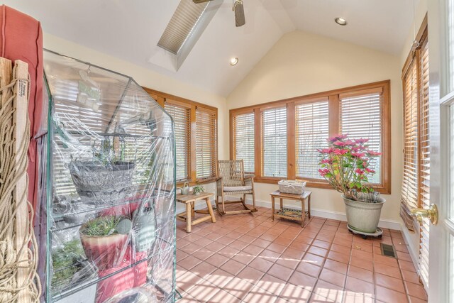 815 Battlefield Park Dr, Dalton, GA 30720 - sunroom / solarium featuring ceiling fan and lofted ceiling