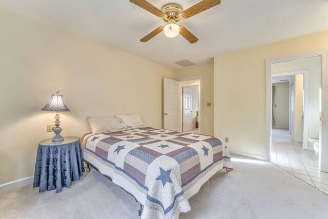 815 Battlefield Park Dr, Dalton, GA 30720 - bedroom with light carpet and ceiling fan