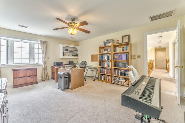 815 Battlefield Park Dr, Dalton, GA 30720 - office with light colored carpet and ceiling fan